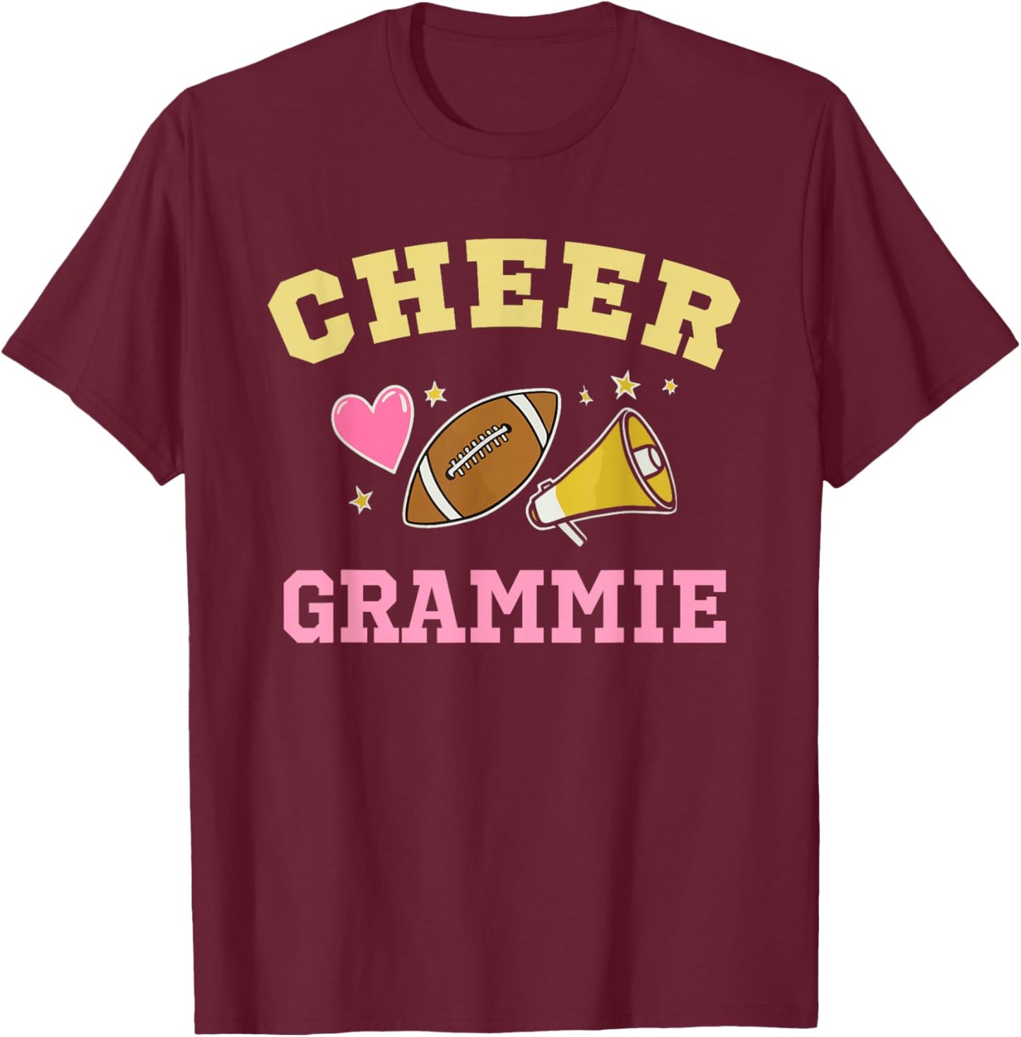 Cheer Grammie Heart Fan Cheerleader Cheerleading Football T-Shirt - T-Shirt | Maroon