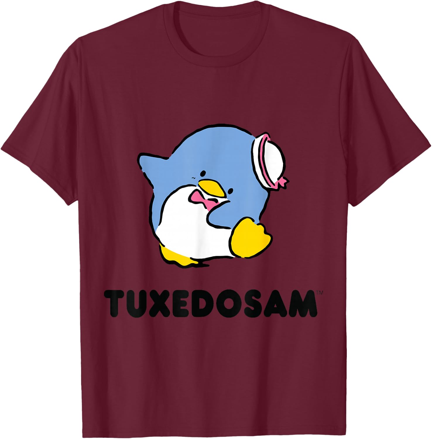 Tuxedosam Character Front and Back Small T-Shirt - T-Shirt | Maroon