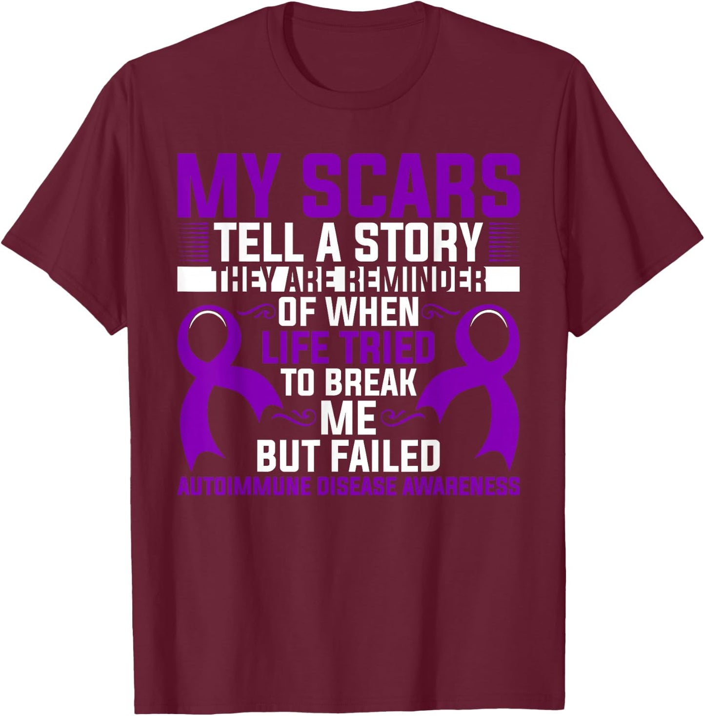 Autoimmune Disease Awareness Autoimmune Disease Survivor T-Shirt - T-Shirt | Maroon