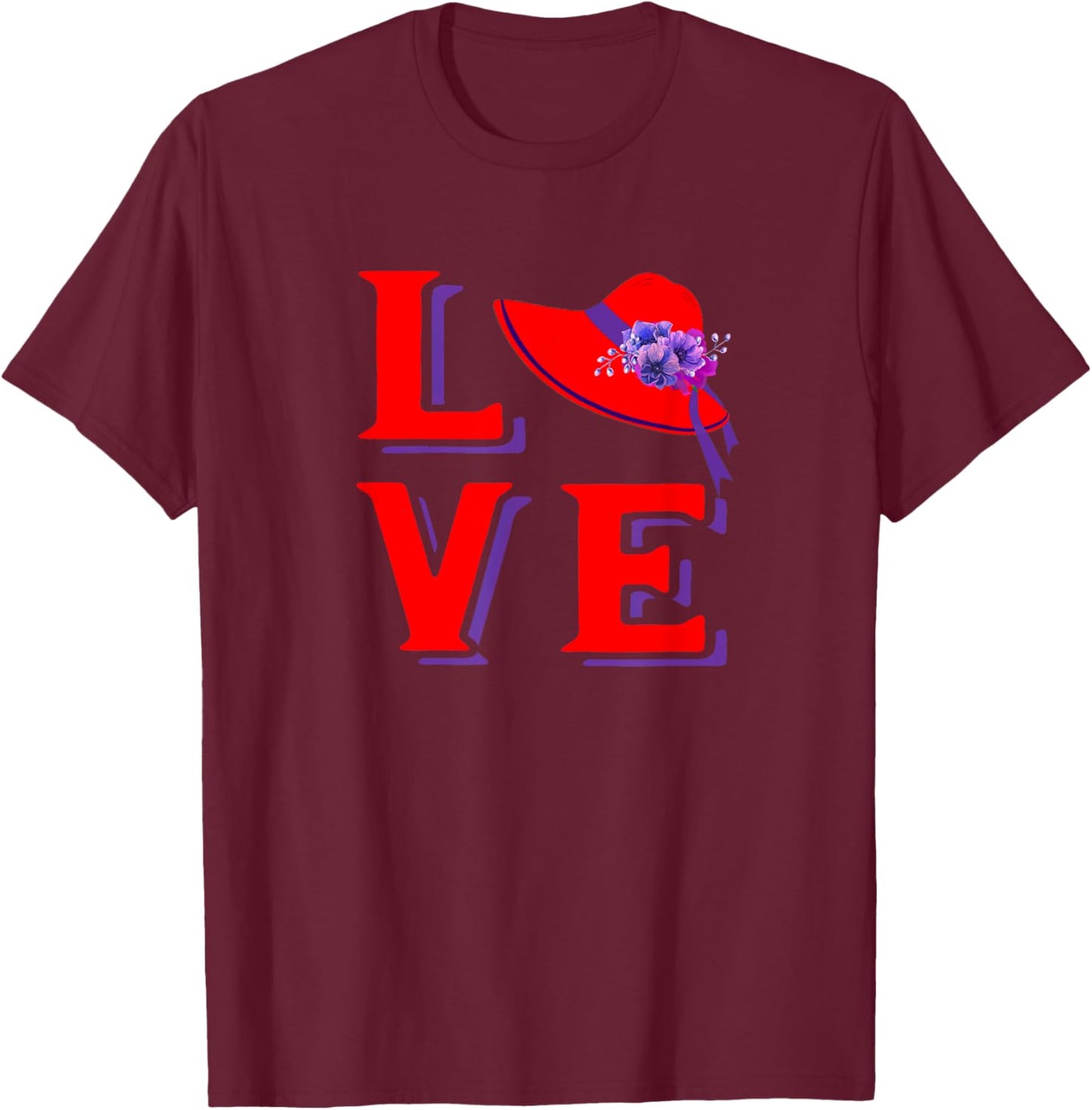 Red Hat Love Vintage T-Shirt - T-Shirt | Maroon