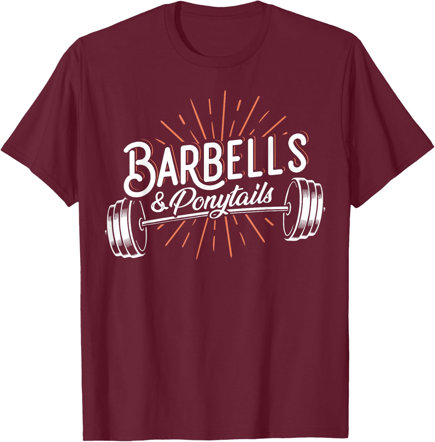 Barbells And Ponytails - Pump Covers Motivational Fitness T-Shirt - T-Shirt | Maroon
