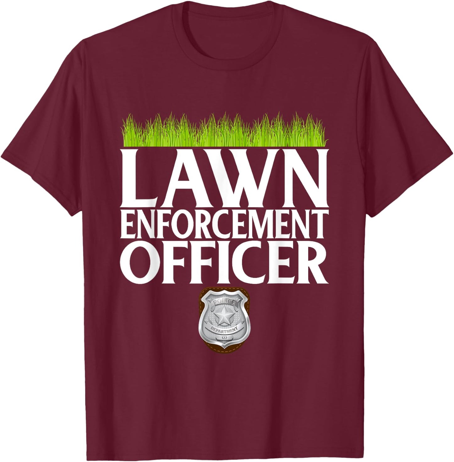 Funny Retro Vintage Lawn Mower Lawn Enforcement T-Shirt - T-Shirt | Maroon
