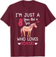 I'm Just A 8 Year Old Girl Who Loves Horses Bday Party T-Shirt - T-Shirt | Maroon
