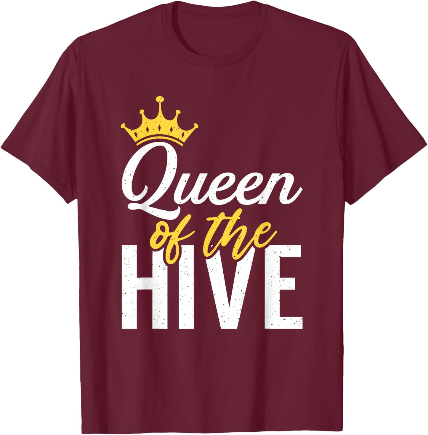 Queen of the Hive Bee Lover Beekeeping T-Shirt - T-Shirt | Maroon