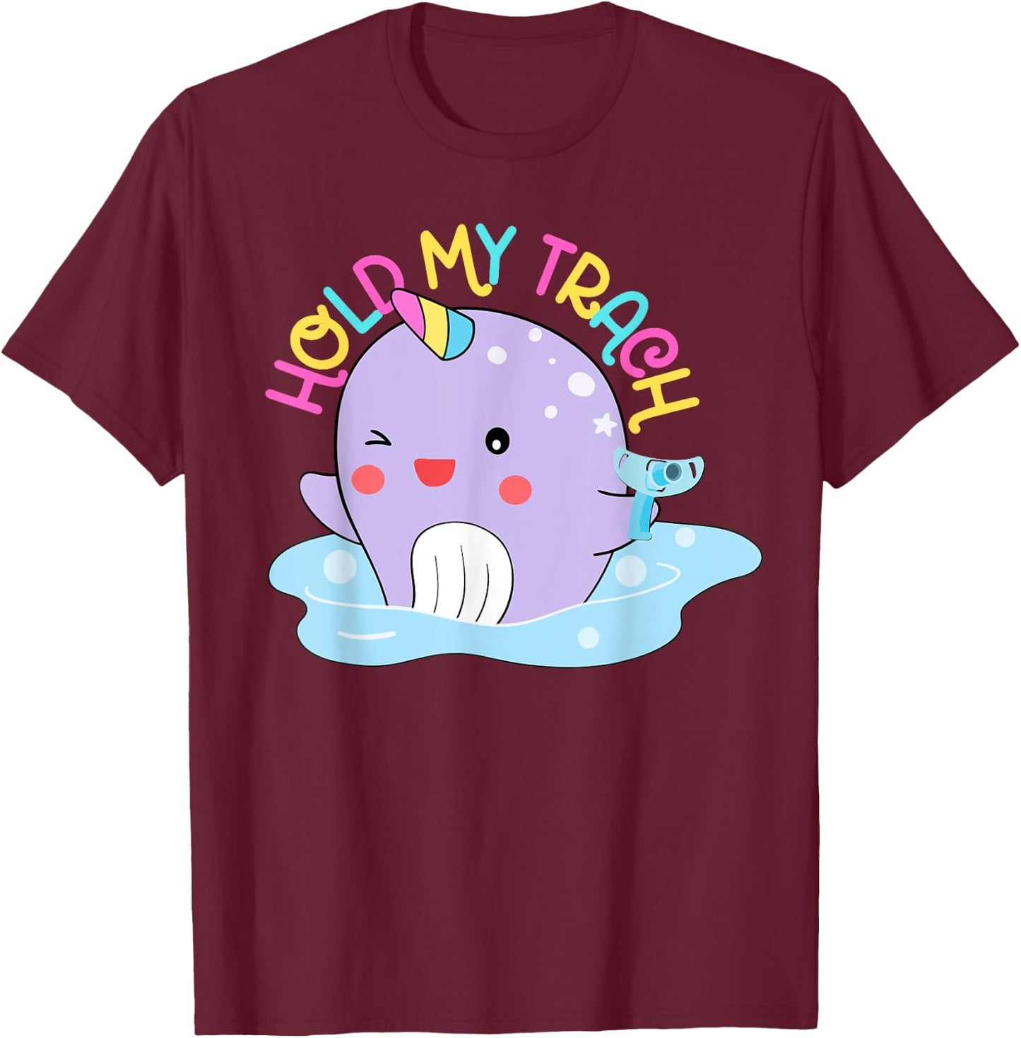Hold my Trach, Decannulation Celebration, Tracheostomy Aware T-Shirt - T-Shirt | Maroon