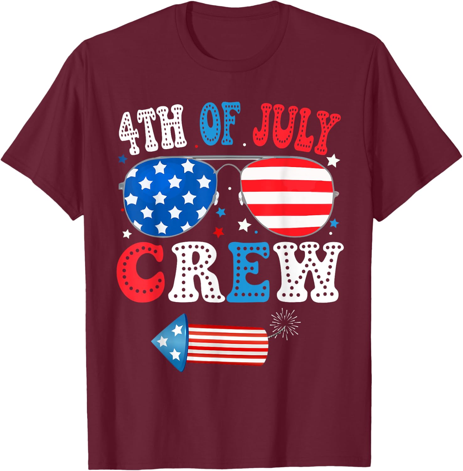 4th of July Crew Matching American Family Independence Day Kids Men T-Shirt - T-Shirt | Maroon