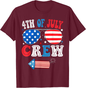 4th of July Crew Matching American Family Independence Day Kids Men T-Shirt - T-Shirt | Maroon