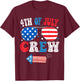 4th of July Crew Matching American Family Independence Day Kids Men T-Shirt - T-Shirt | Maroon