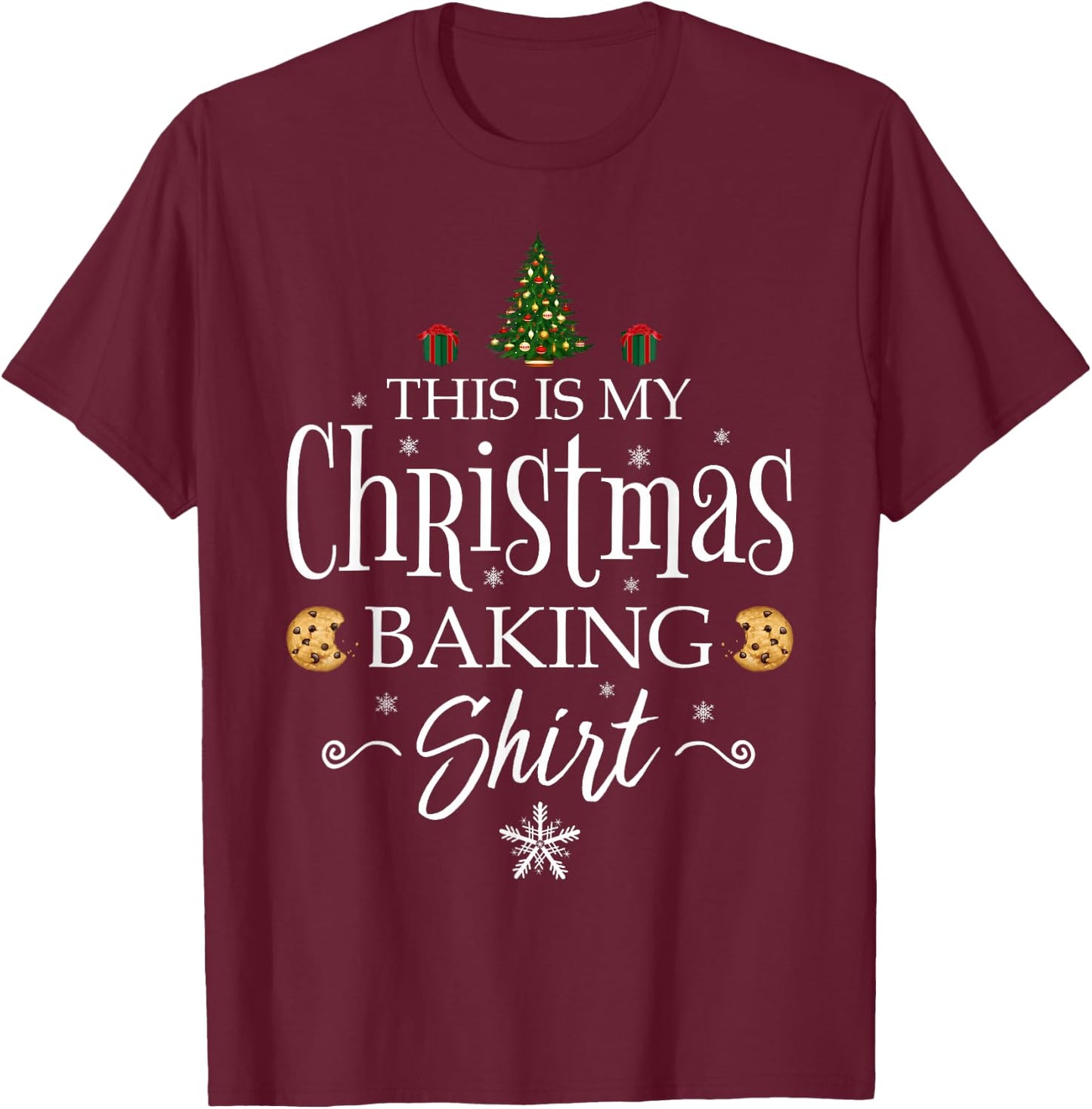 This Is My Christmas Baking Shirt Funny Baker Gift T-Shirt - T-Shirt | Maroon