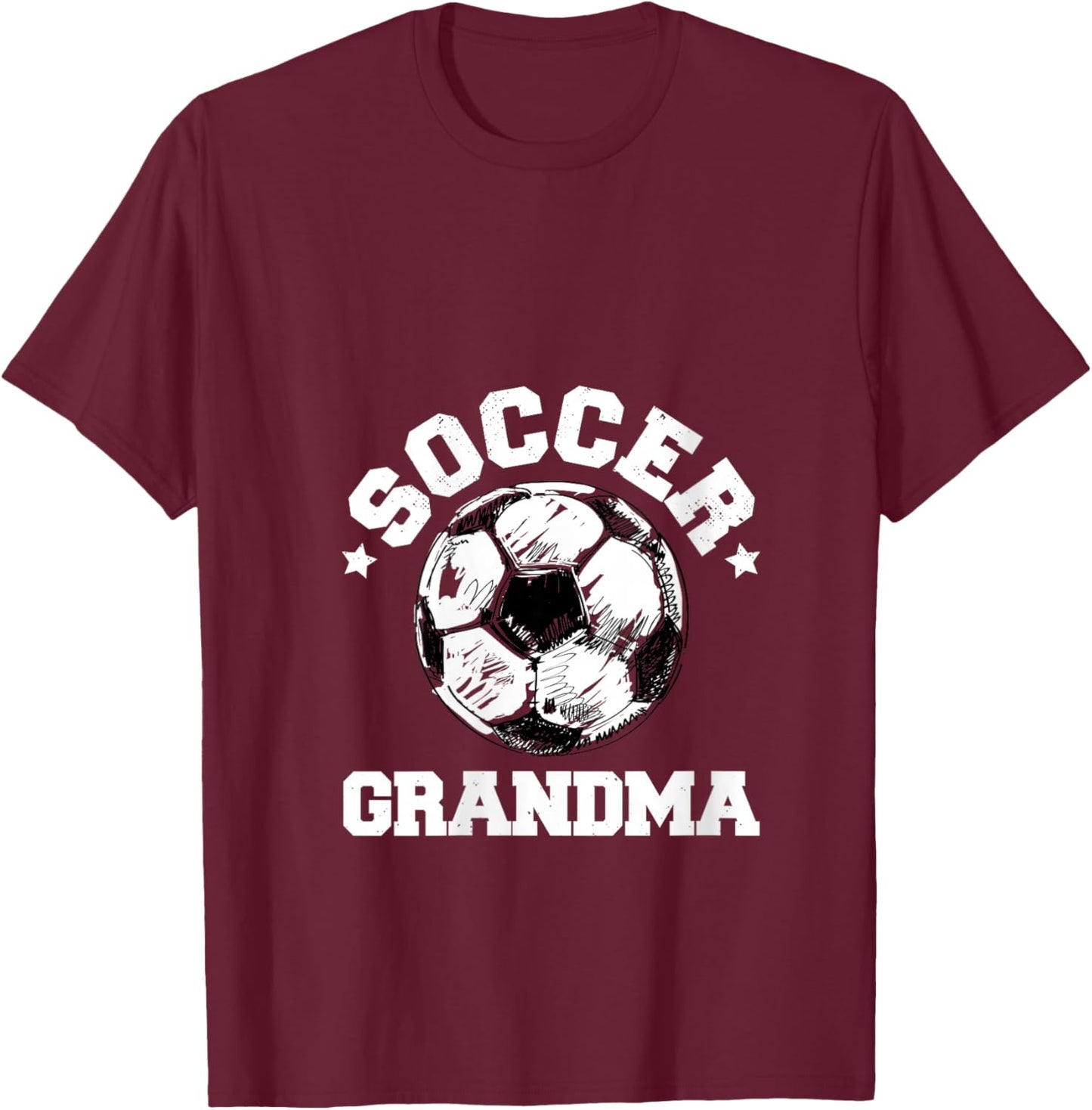 Soccer Grandma Soccer Ball Distressed Funny Soccer Grandma V-Neck T-Shirt - T-Shirt | Maroon