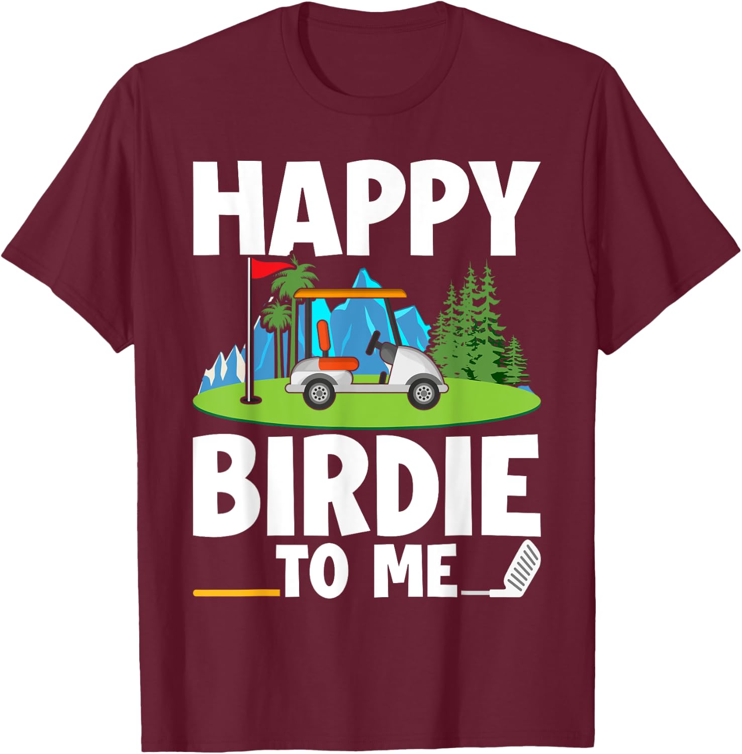 Funny Golf Birthday Happy Birdie Golfer Kids Boys Men T-Shirt - T-Shirt | Maroon