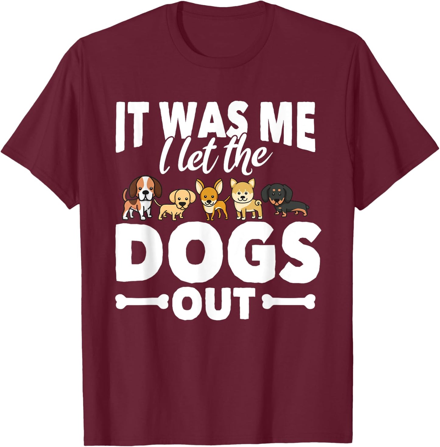 Funny Dog Gift Dog Owners Walking Women Kids T-Shirt - T-Shirt | Maroon