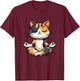 Calico Cat Yoga Exercise Feline Animal Pet Kawaii Calico Cat Men Women T-Shirt - T-Shirt | Maroon