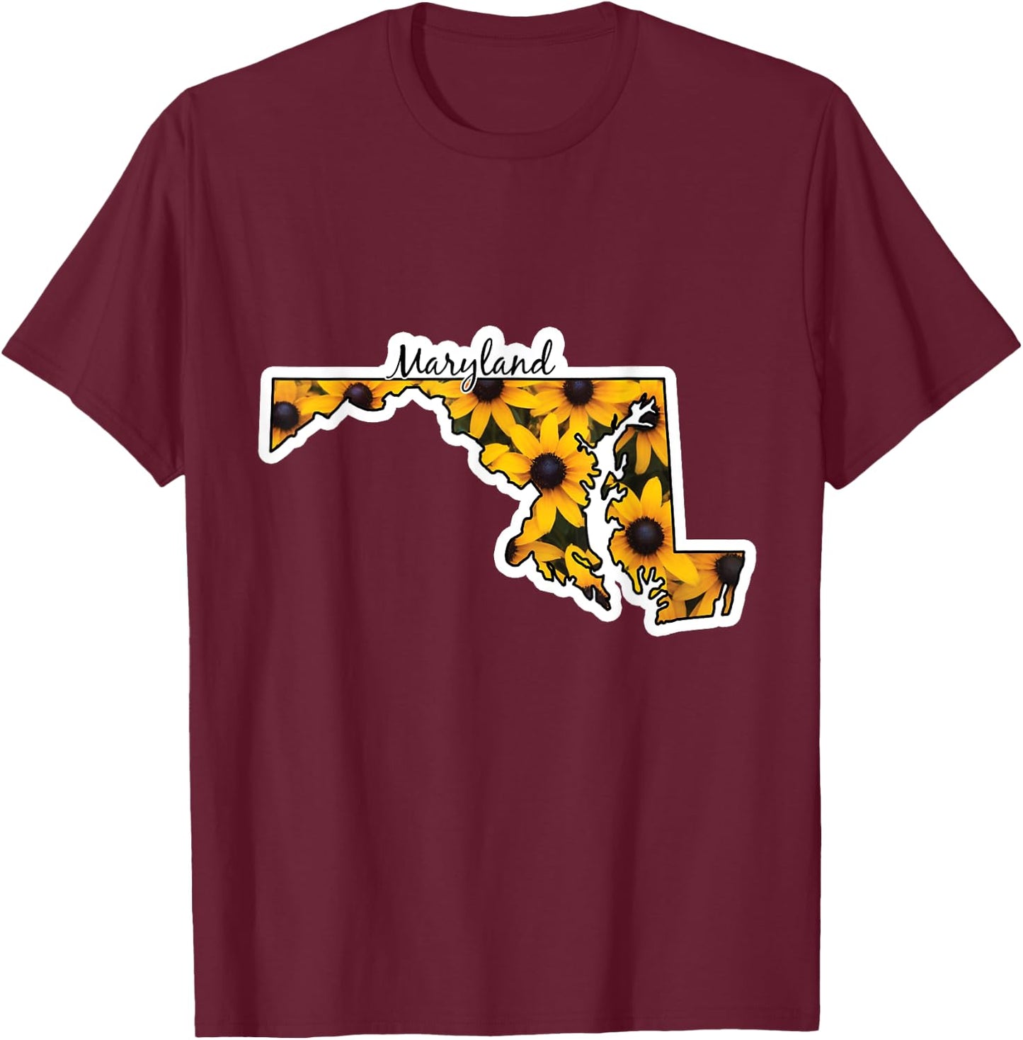 The Black Eyed Susan, Official Flower of Maryland T-Shirt - T-Shirt | Maroon