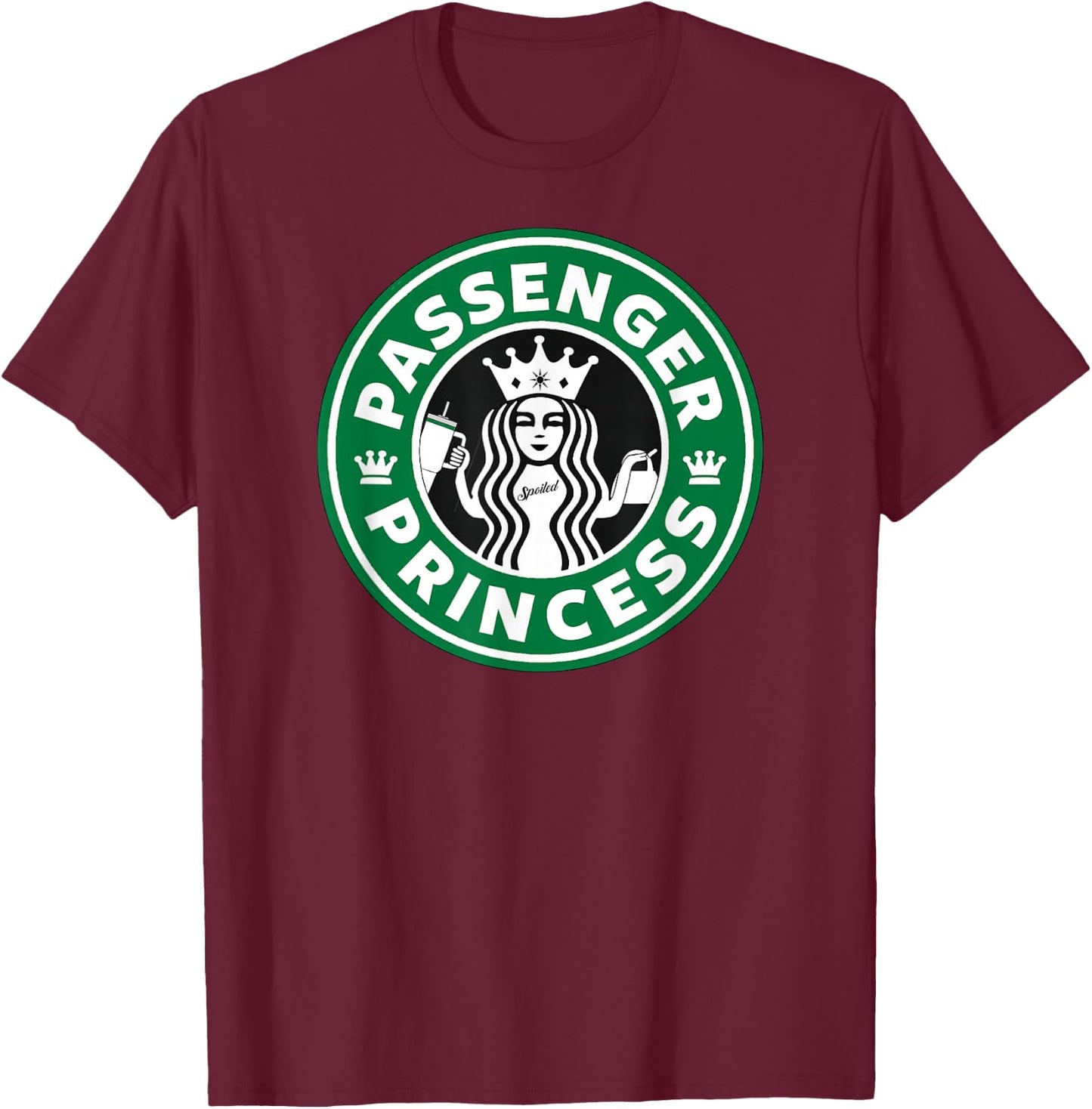 Passenger Princess for Girls Cute Passenger Seat Rider T-Shirt - T-Shirt | Maroon