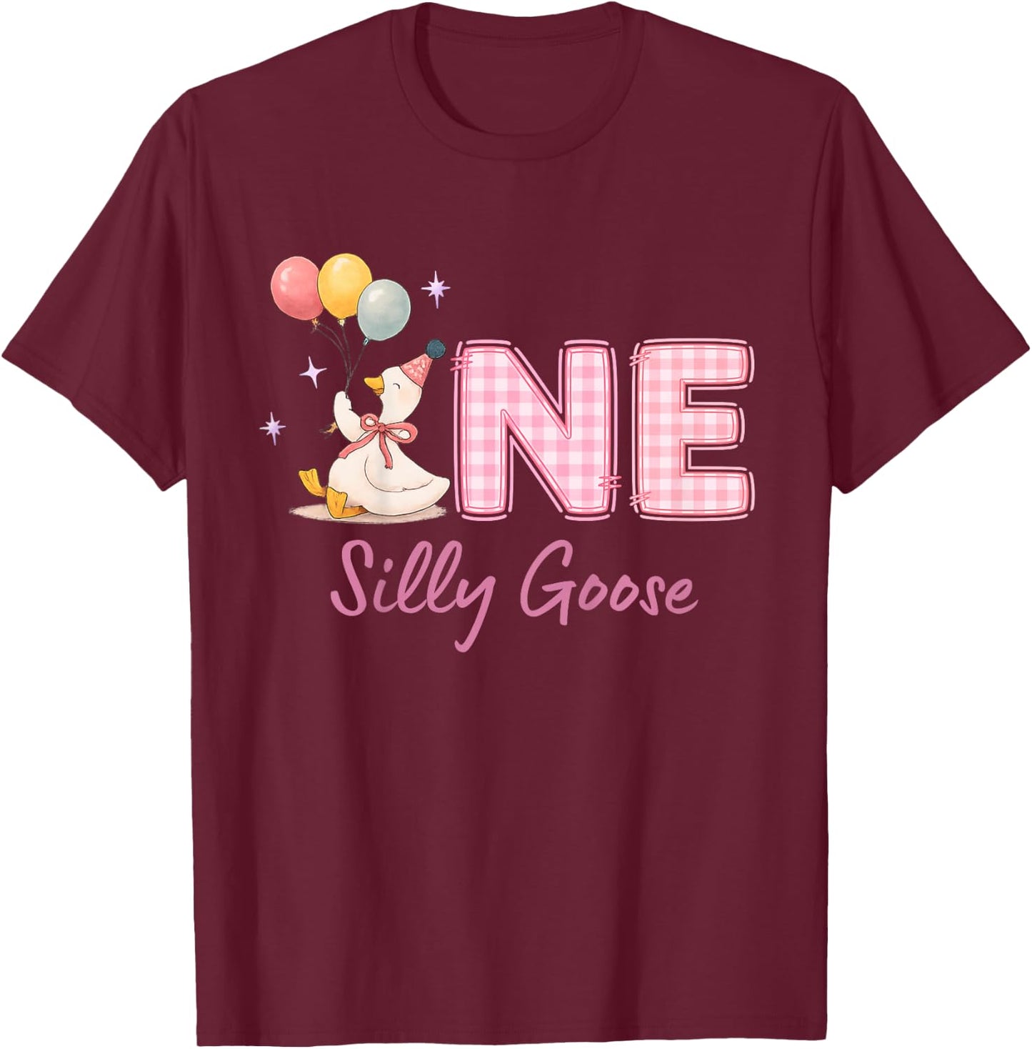 One Silly Goose 1st Birthday T-Shirt - T-Shirt | Maroon