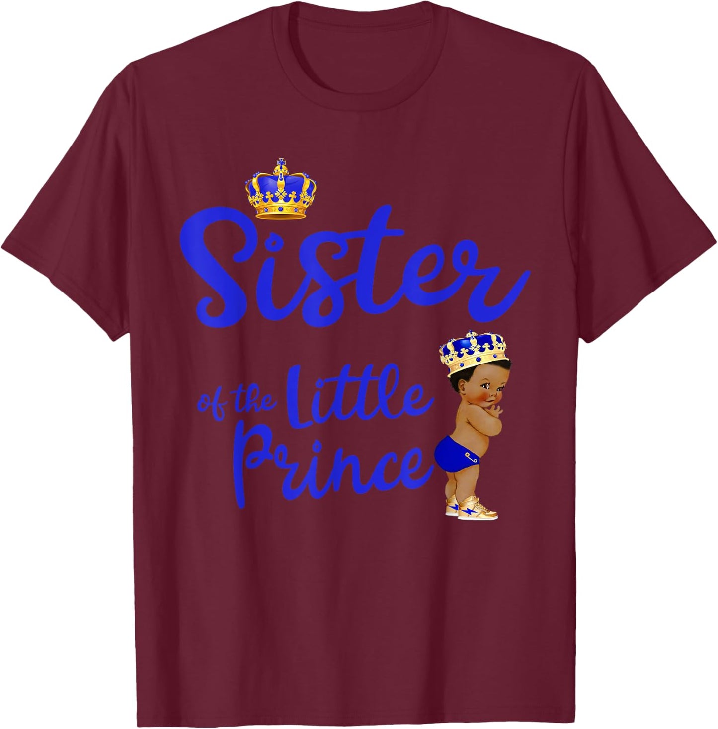 Sister Of The Birthday Prince Boy Bday Party Idea T-Shirt - T-Shirt | Maroon