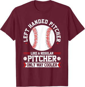 Lefty Baseball Southpaw Left Handed Pitcher T-Shirt - T-Shirt | Maroon