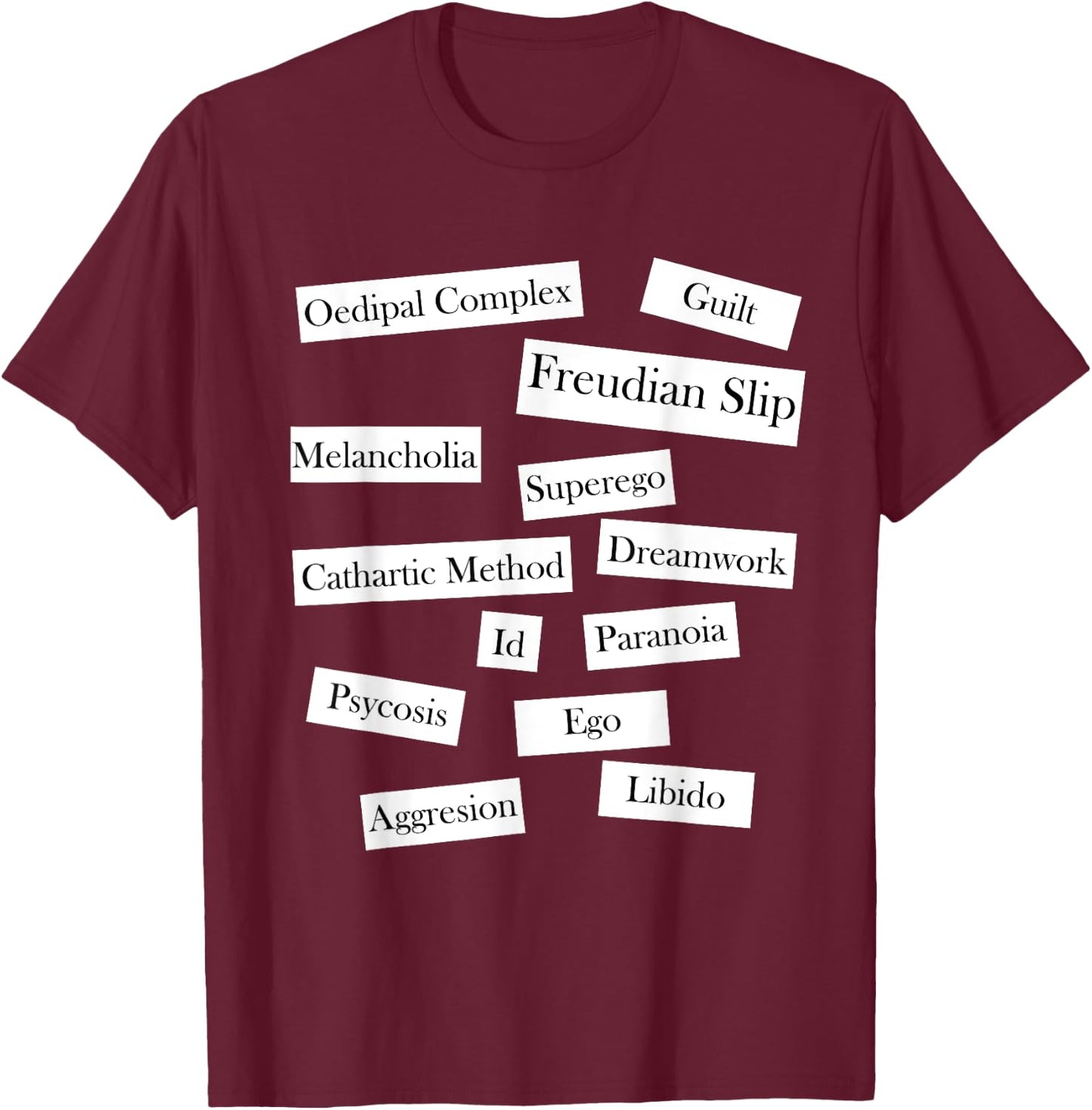 Freudian Slip DIY Halloween Costume Psychology Psychologist T-Shirt - T-Shirt | Maroon