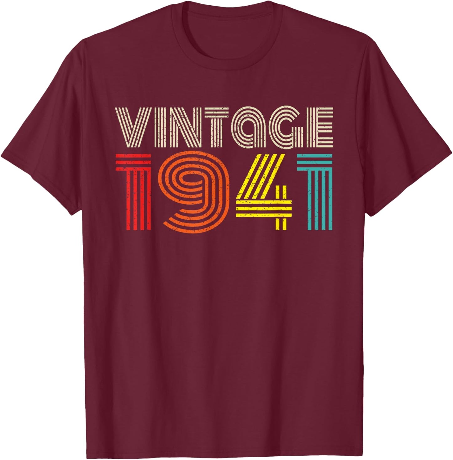 Vintage 1941 Classic 1941 Men Women Vintage Year Birthday T-Shirt - T-Shirt | Maroon