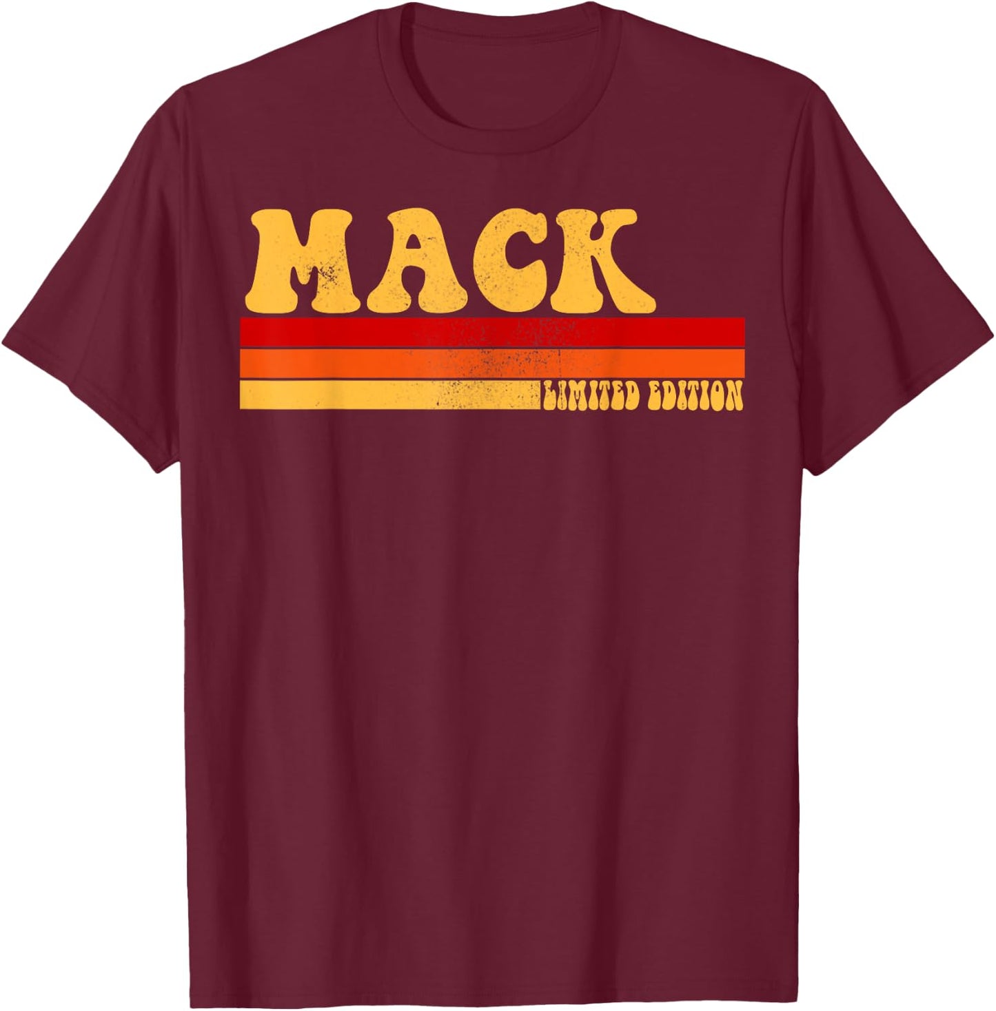 MACK Name Personalized Idea Men Retro Vintage MACK T-Shirt - T-Shirt | Maroon