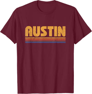 Retro Austin Texas Vintage T-Shirt - T-Shirt | Maroon