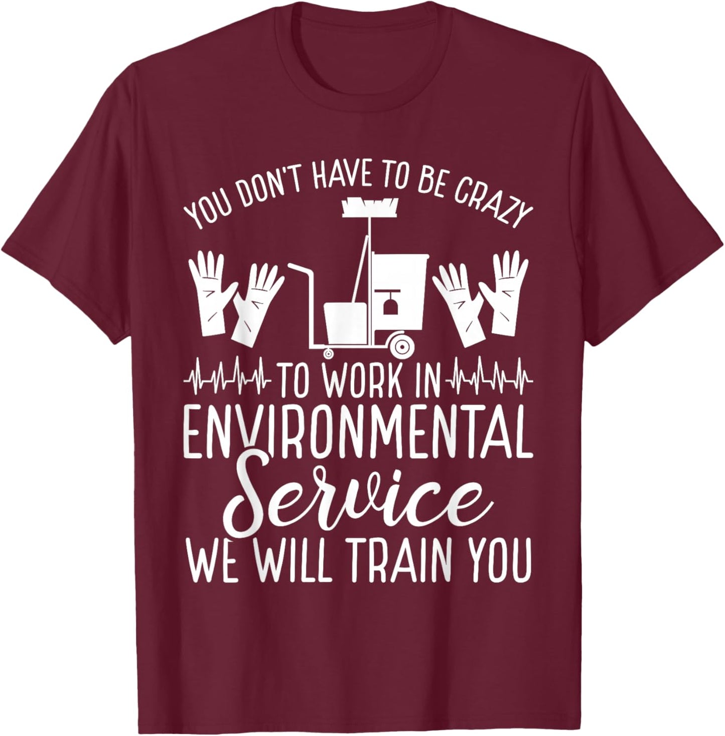 Environmental Service Technician EVS Worker EVS Tech Badge T-Shirt - T-Shirt | Maroon