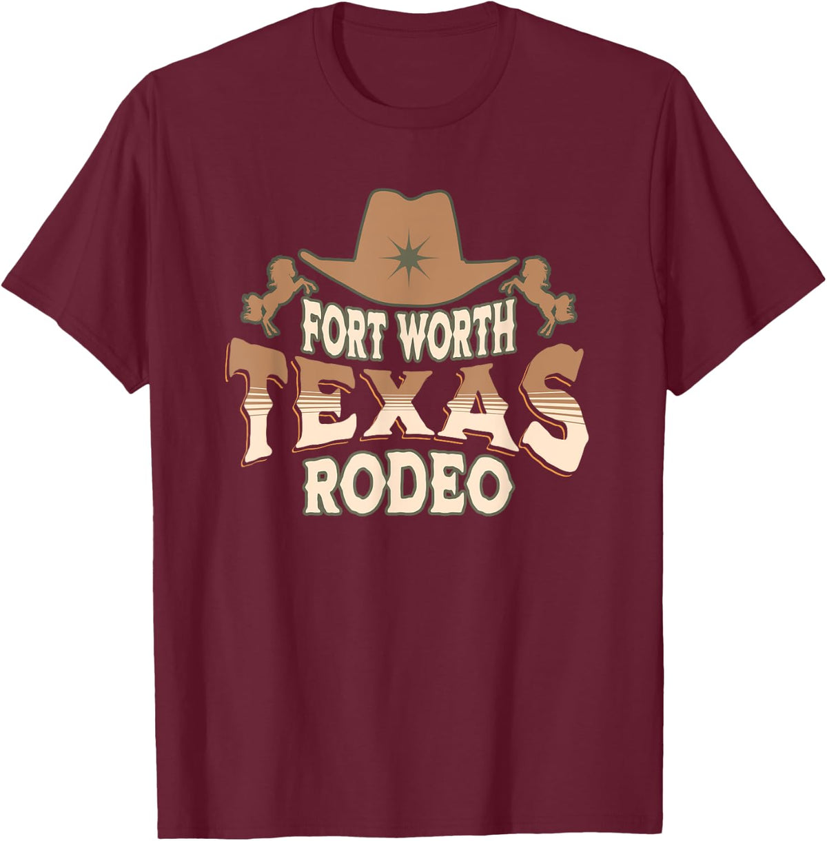Fort Worth Texas Rodeo T-Shirt - T-Shirt | Maroon