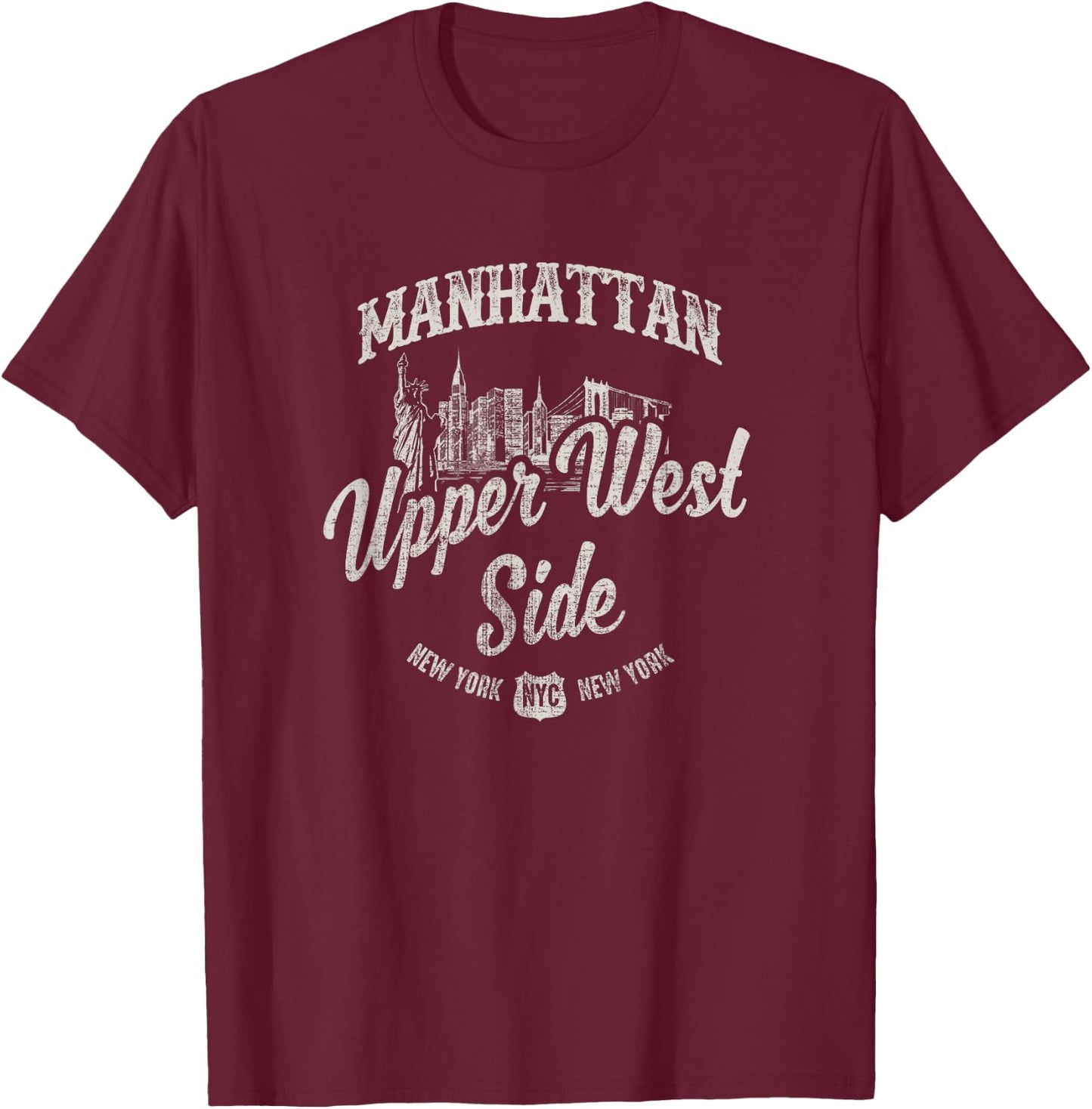 New York Manhattan Upper West Side T-Shirt - T-Shirt | Maroon