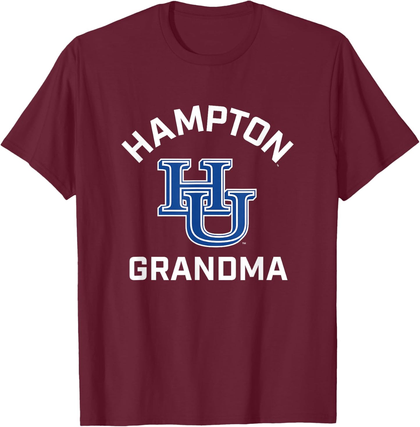 Hampton University Pirates Arched Grandma T-Shirt - T-Shirt | Maroon