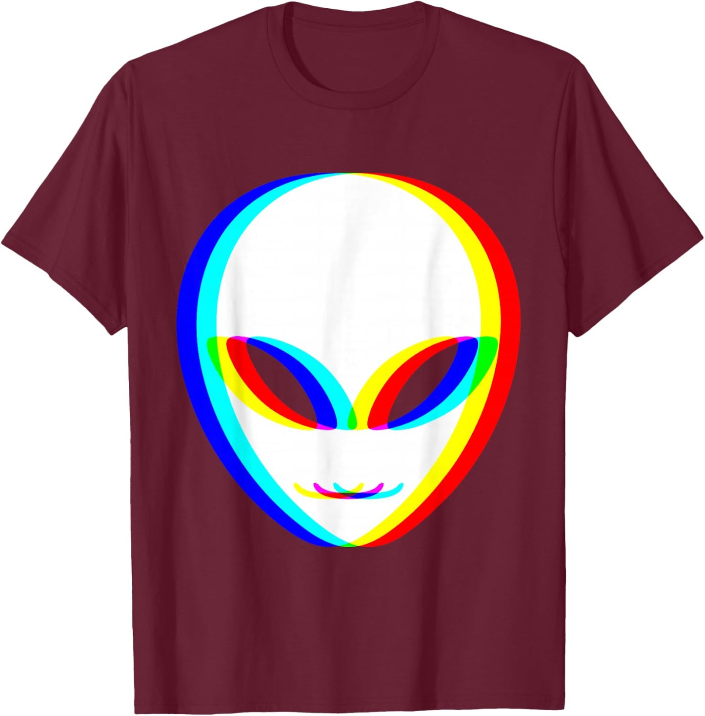 Alien Trippy Vaporwave Halloween Techno Rave EDM Music Party T-Shirt - T-Shirt | Maroon