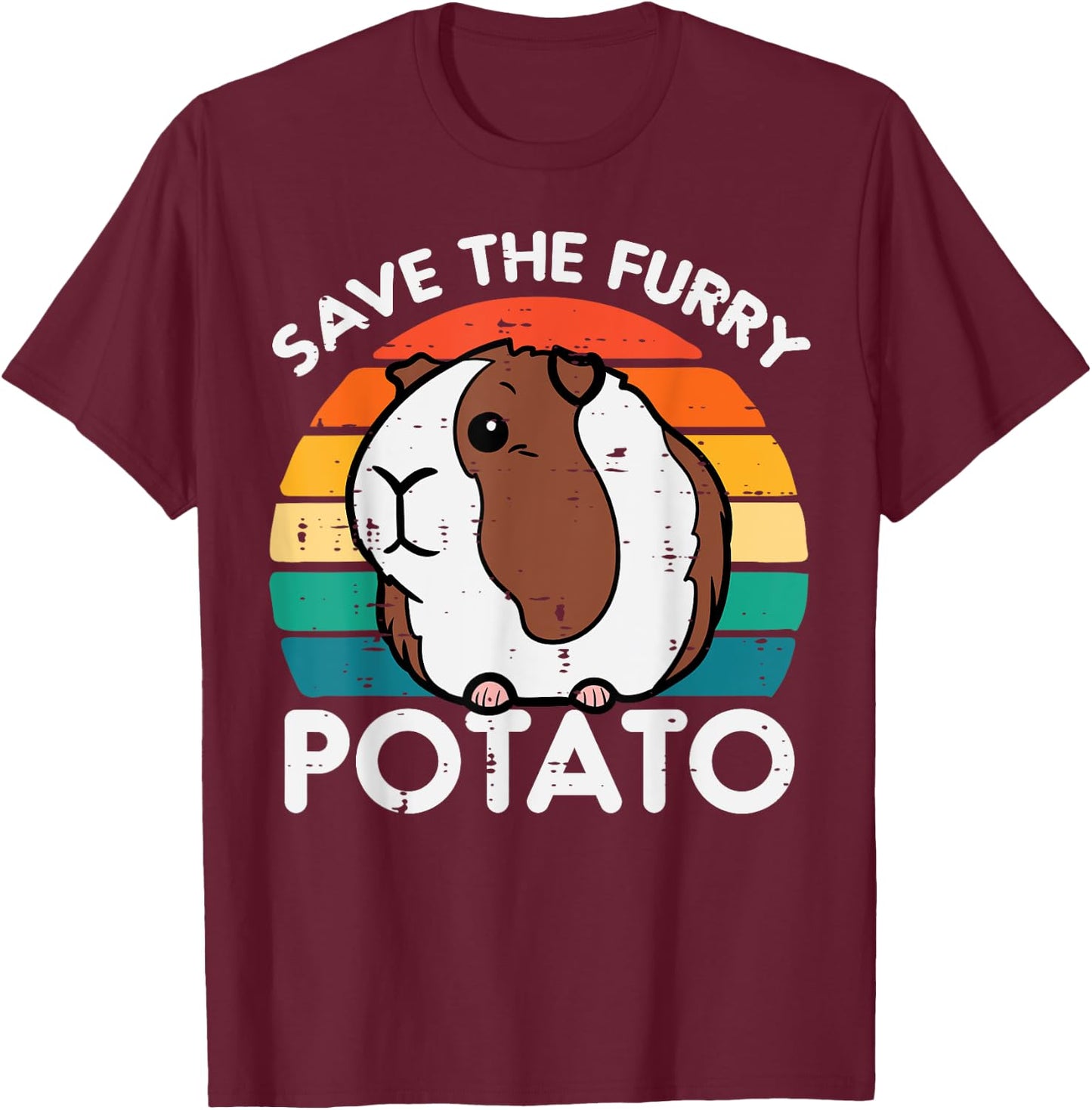 Guinea Pig Save Furry Potato Cavy Pet Owner Women Kids Men T-Shirt - T-Shirt | Maroon