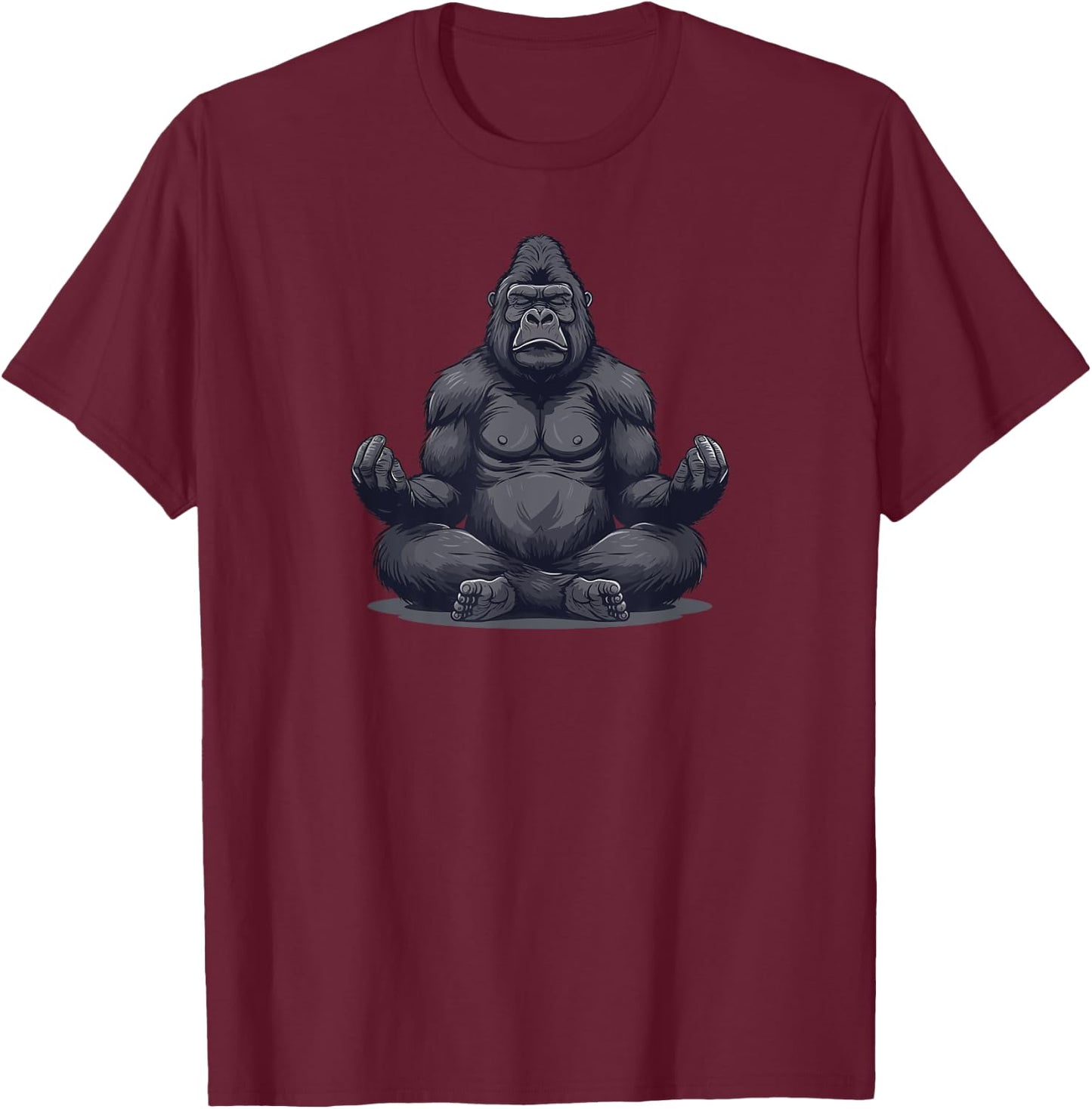 Gorilla Yoga Relax Silverback Gorilla T-Shirt - T-Shirt | Maroon