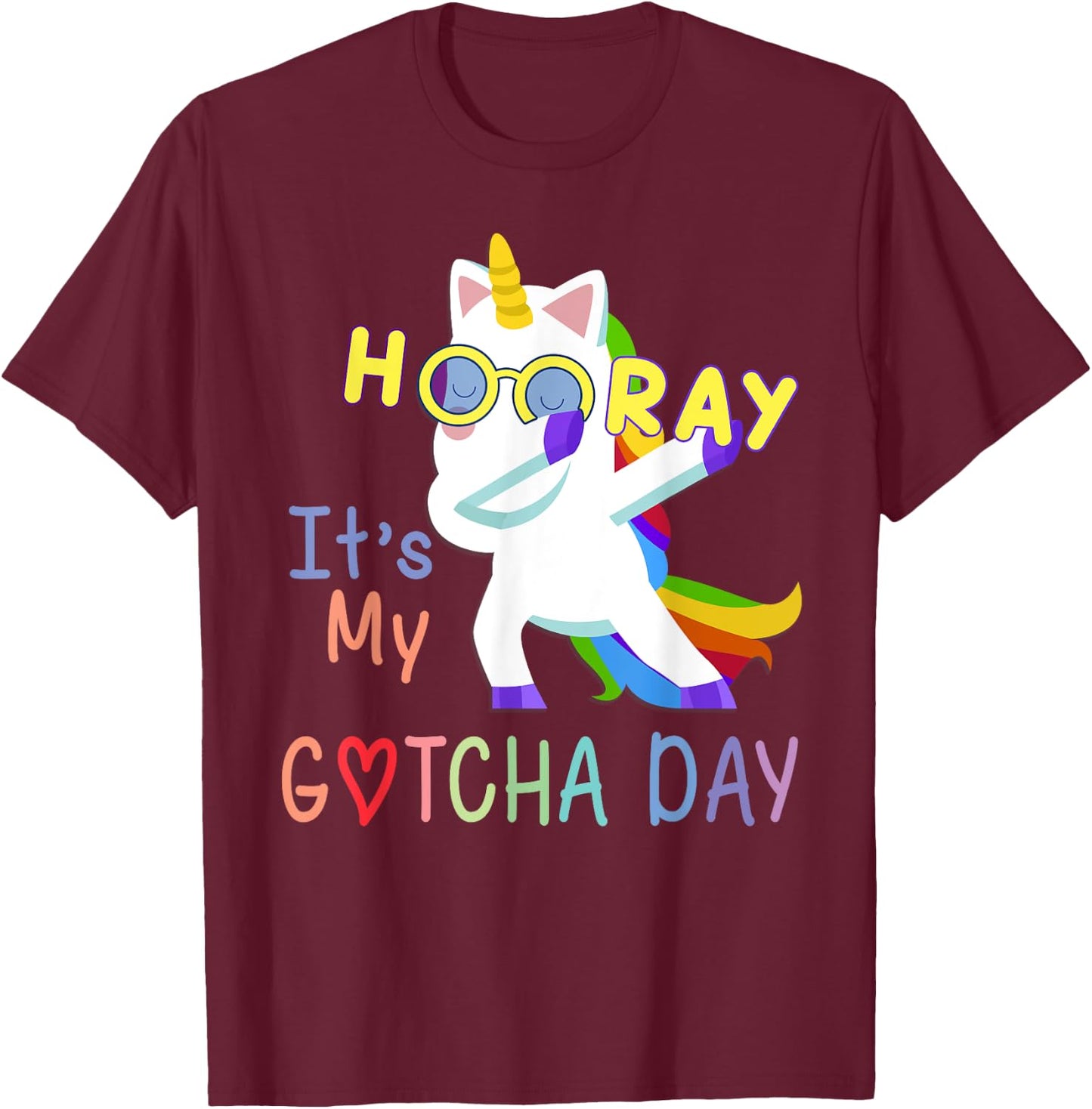 foster child adoption gifts Hooray It's My Gotcha Day kids T-Shirt - T-Shirt | Maroon