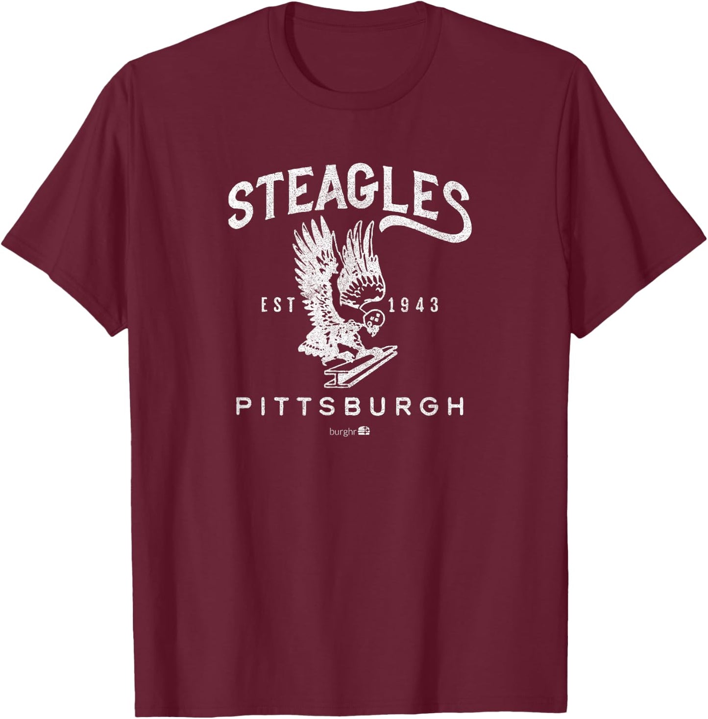 Burghr Steagles | 1943 , Small, Black T-Shirt - T-Shirt | Maroon
