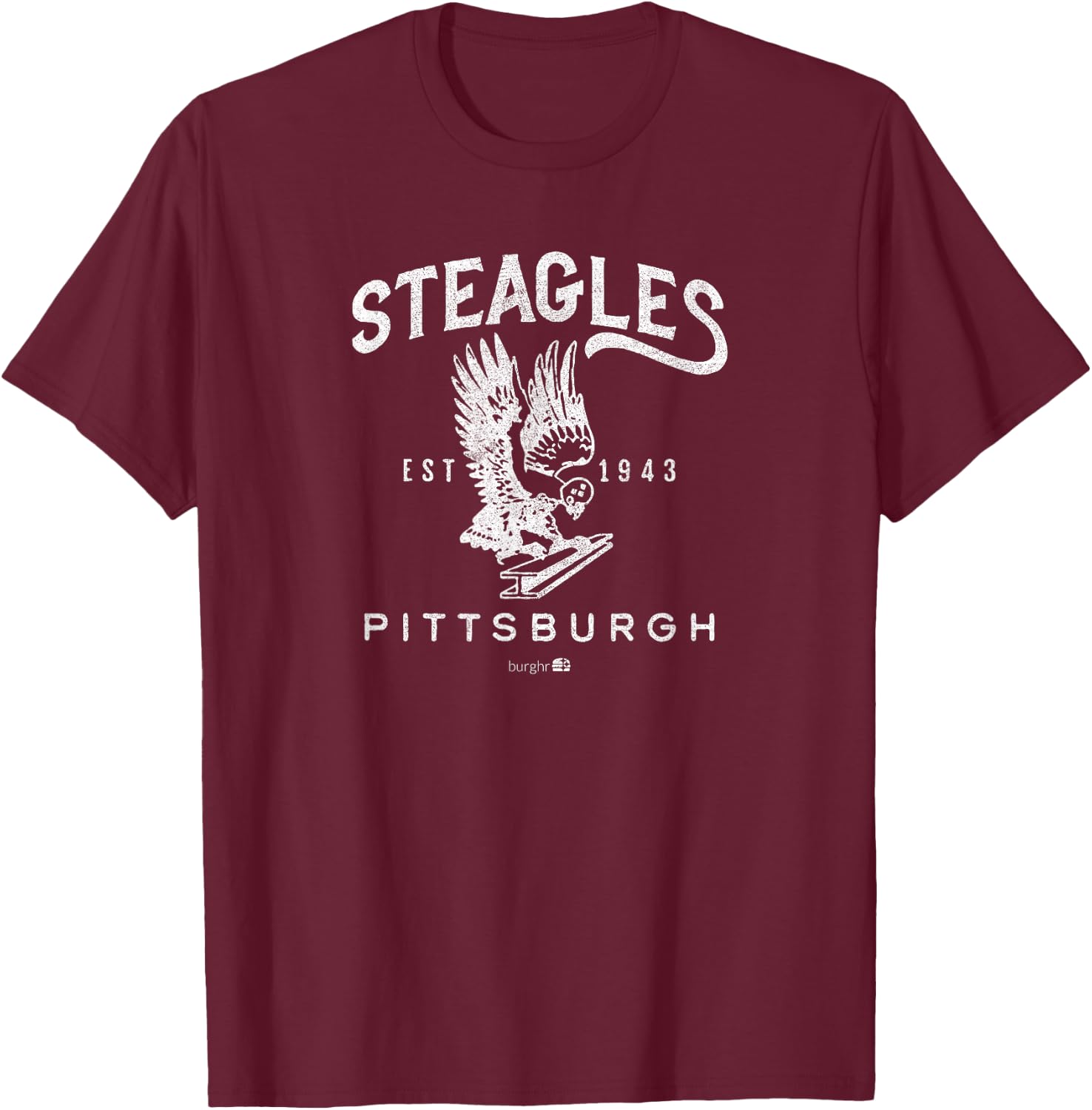 Burghr Steagles | 1943 , Small, Black T-Shirt - T-Shirt | Maroon
