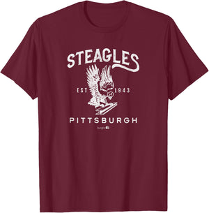 Burghr Steagles | 1943 , Small, Black T-Shirt - T-Shirt | Maroon