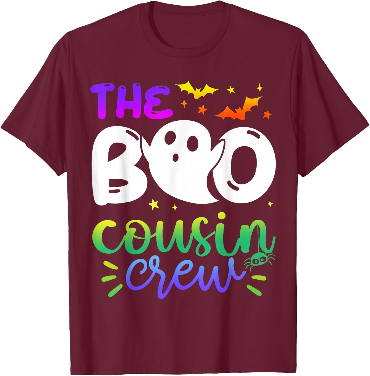 The Boo Cousin Crew Halloween Ghost Trick Treat Squad Matchi T-Shirt - T-Shirt | Maroon