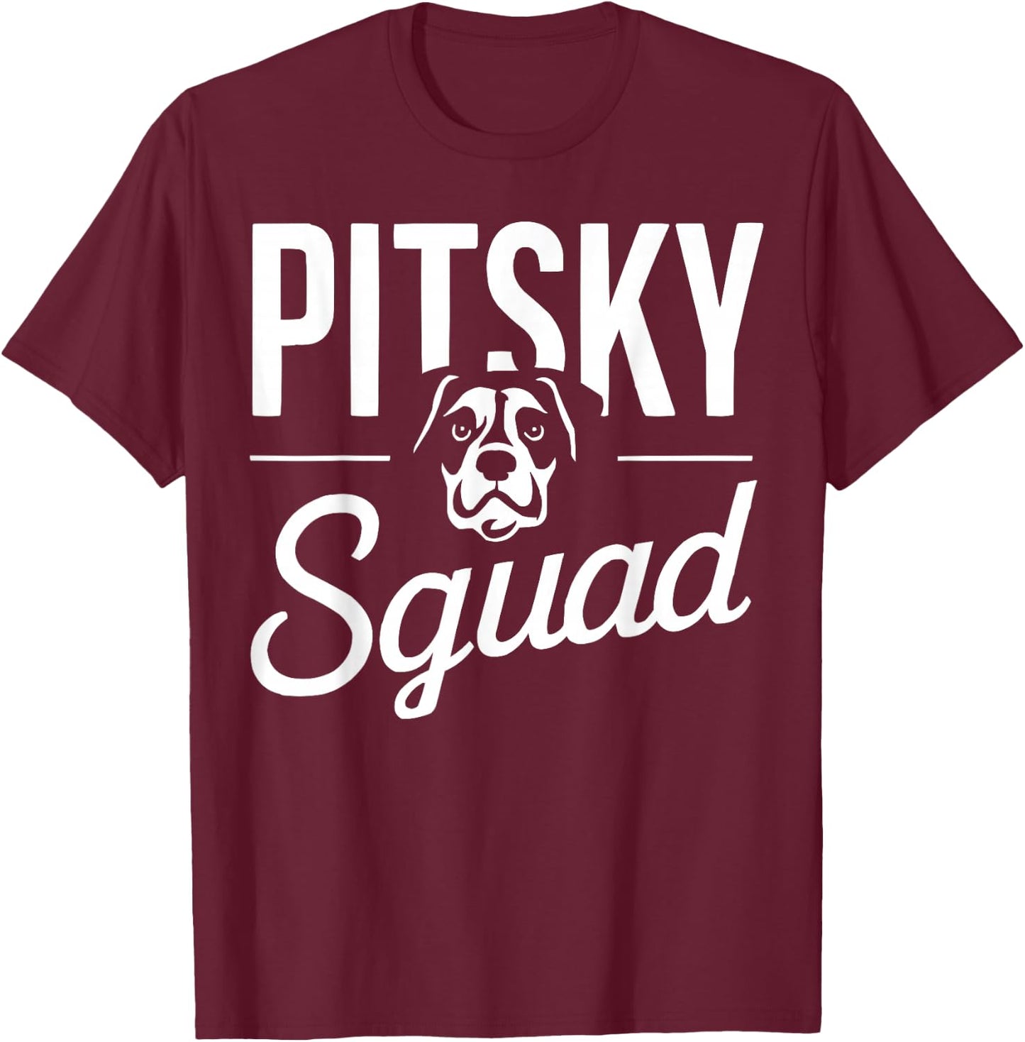 Pitsky Owner Dog Lover Puppy Pit Bull Siberian Husky T-Shirt - T-Shirt | Maroon