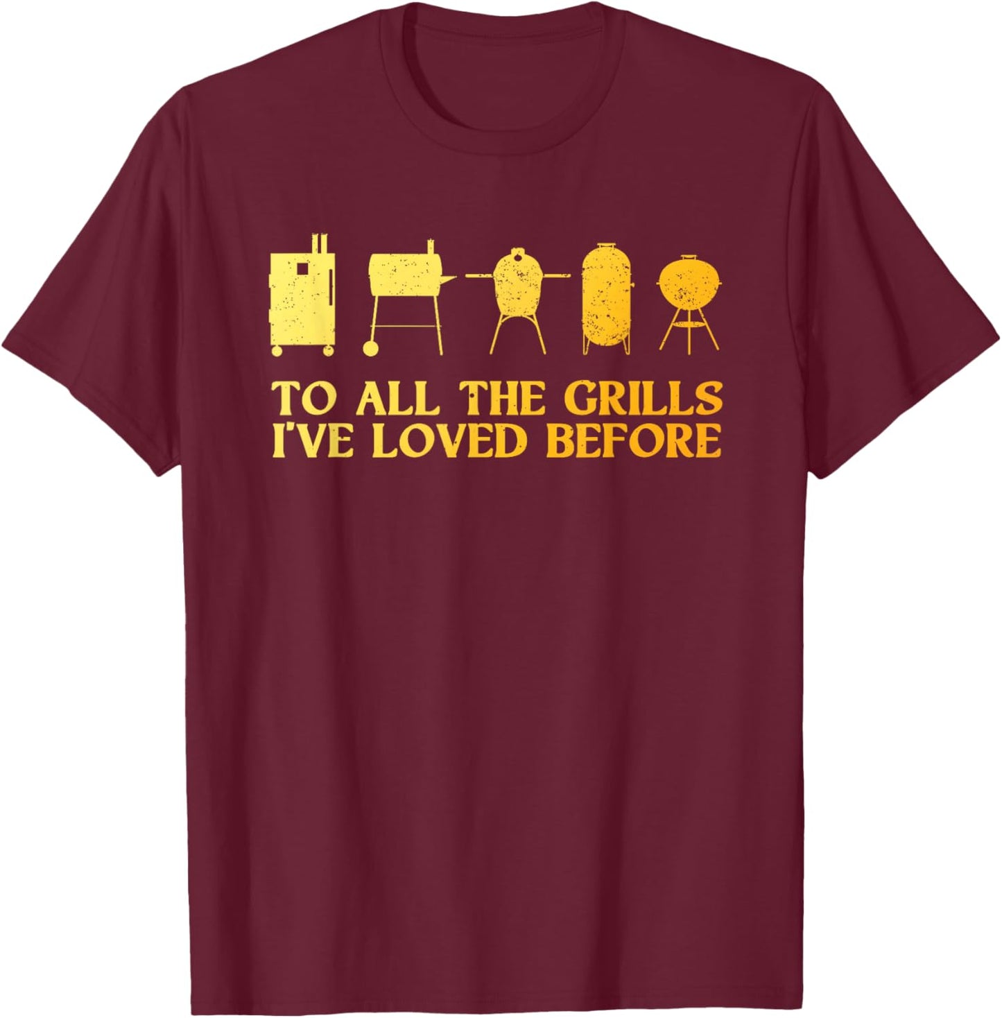 Funny Grilling Art Dad Barbecue Meat Smoking BBQ T-Shirt - T-Shirt | Maroon