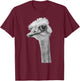 Ostrich in. Black and White T-Shirt - T-Shirt | Maroon
