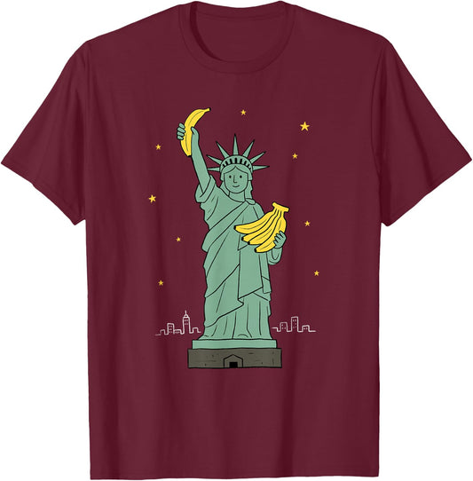 Retro Banana Novelty Funny Banana T-Shirt - T-Shirt | Maroon
