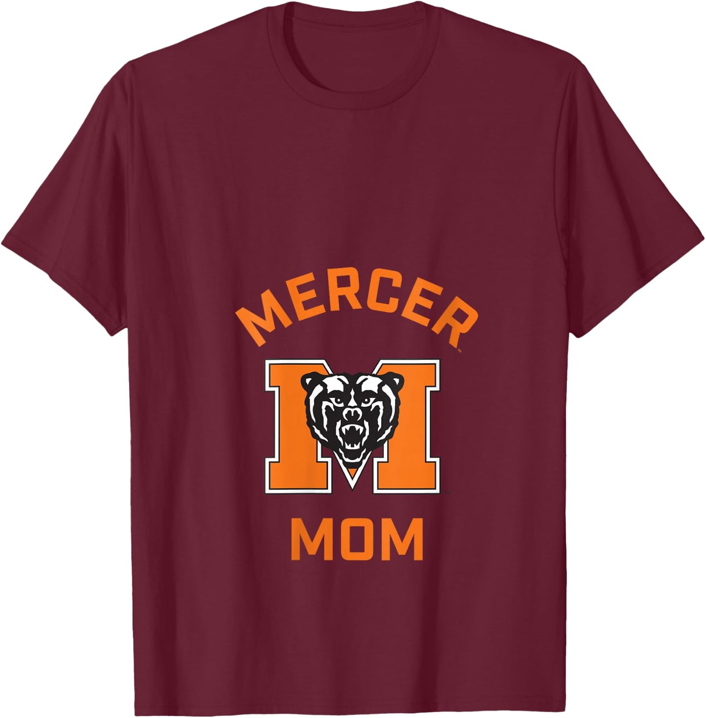 Mercer University Bears Arched Mom V-Neck T-Shirt - T-Shirt | Maroon