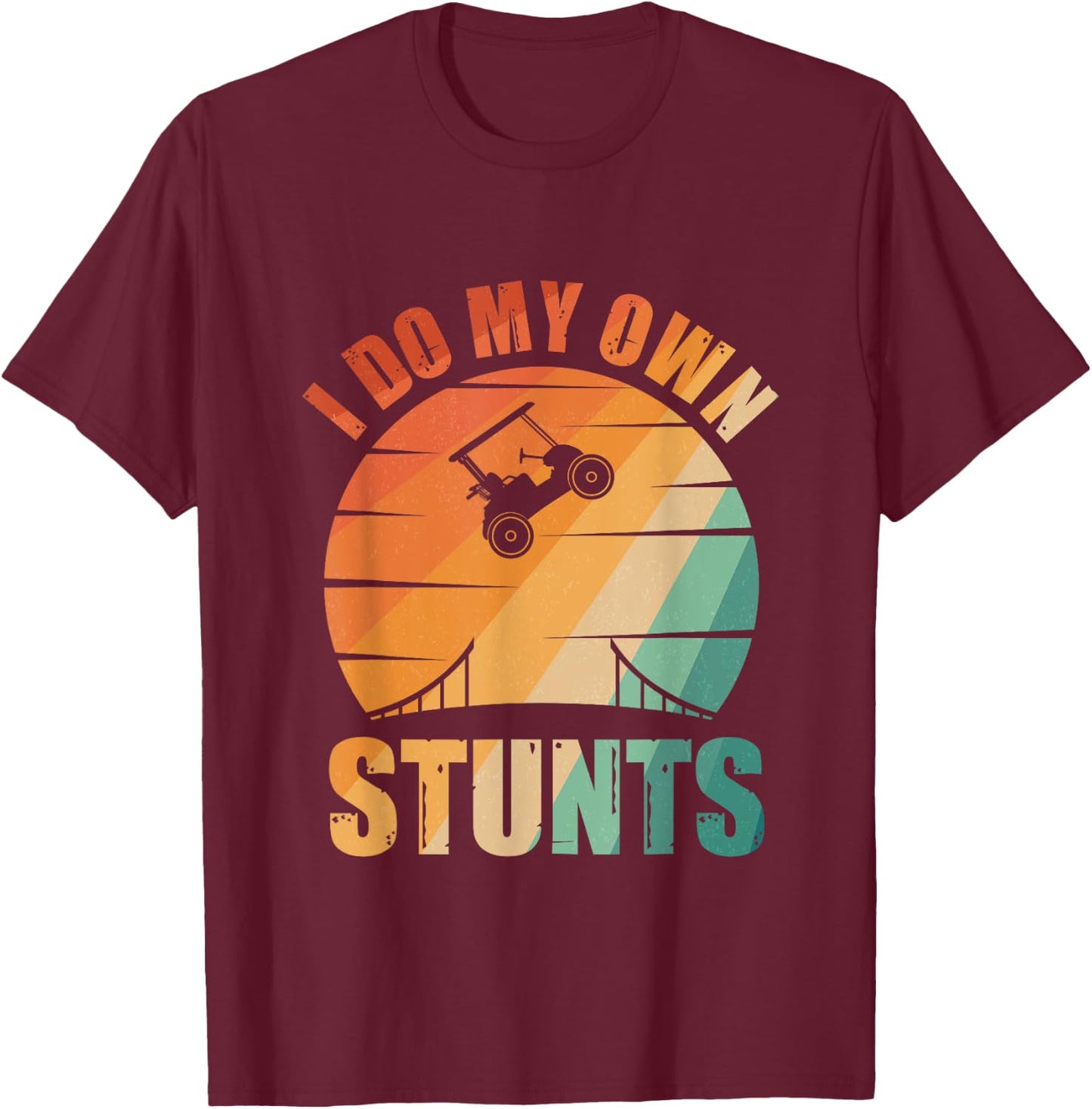 Best Golf Cart Art Women Kids Golf Cart Driver T-Shirt - T-Shirt | Maroon