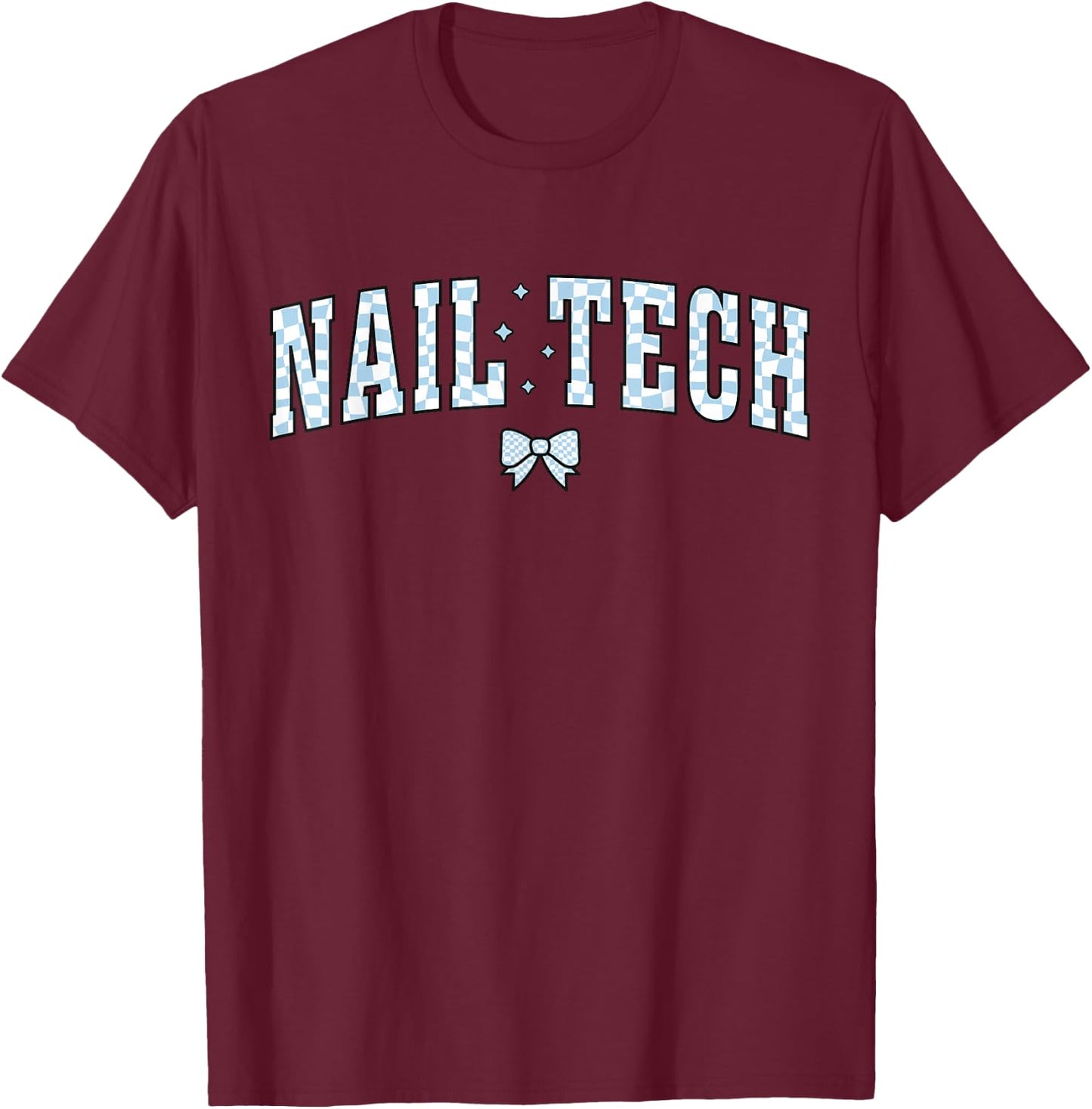 Nail Tech Manicurist Artist Coquette Bow Esthetician Salon T-Shirt - T-Shirt | Maroon