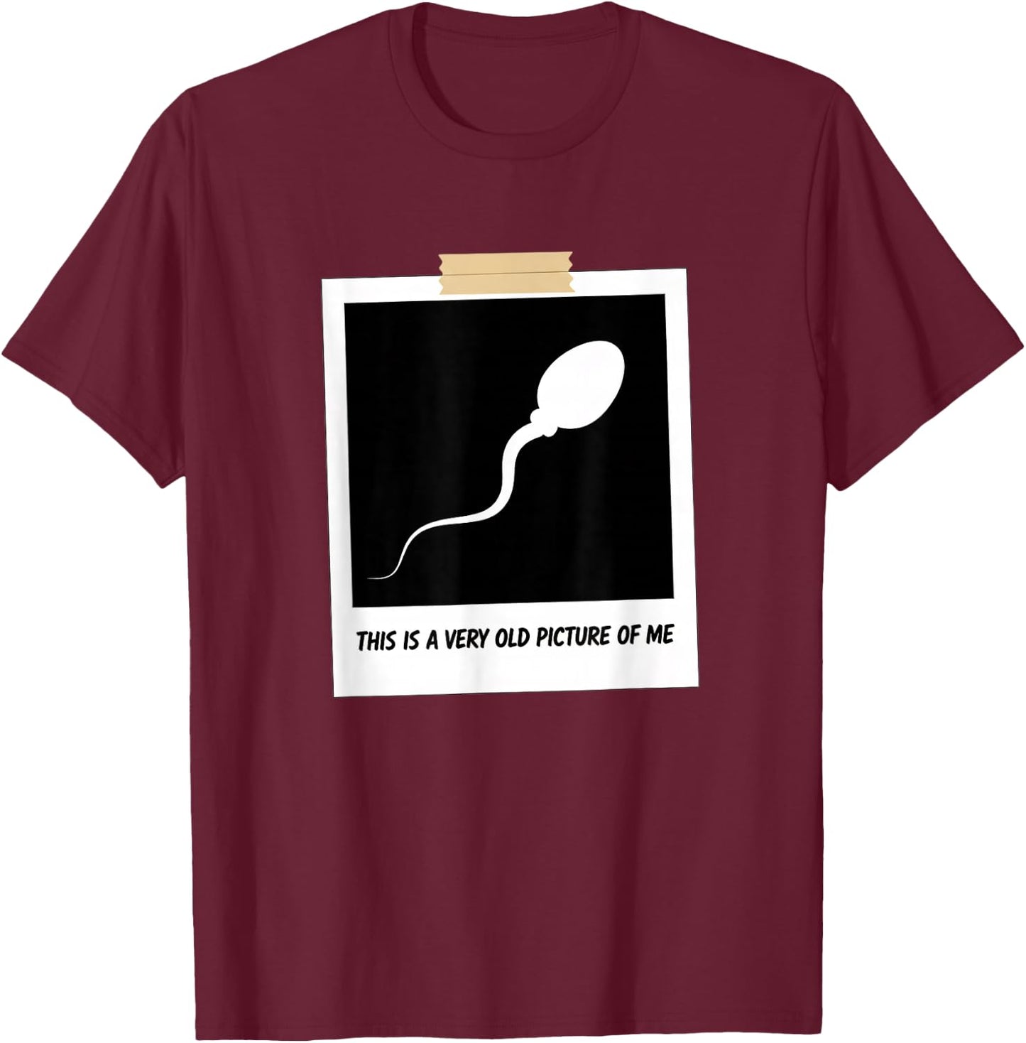 This is A Very Old Picture of Me Funny Sperm Joke Adult Humr T-Shirt - T-Shirt | Maroon