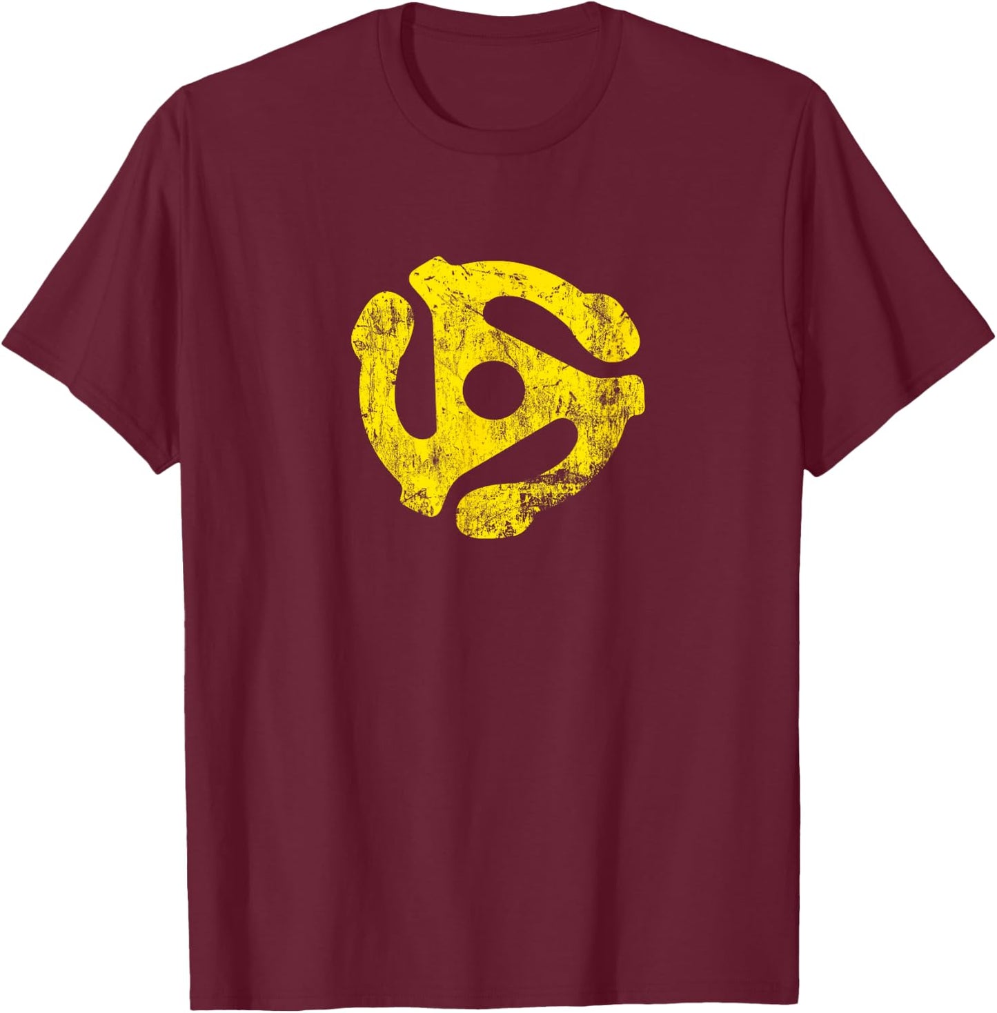 45 RPM Record Adapter T-Shirt - T-Shirt | Maroon