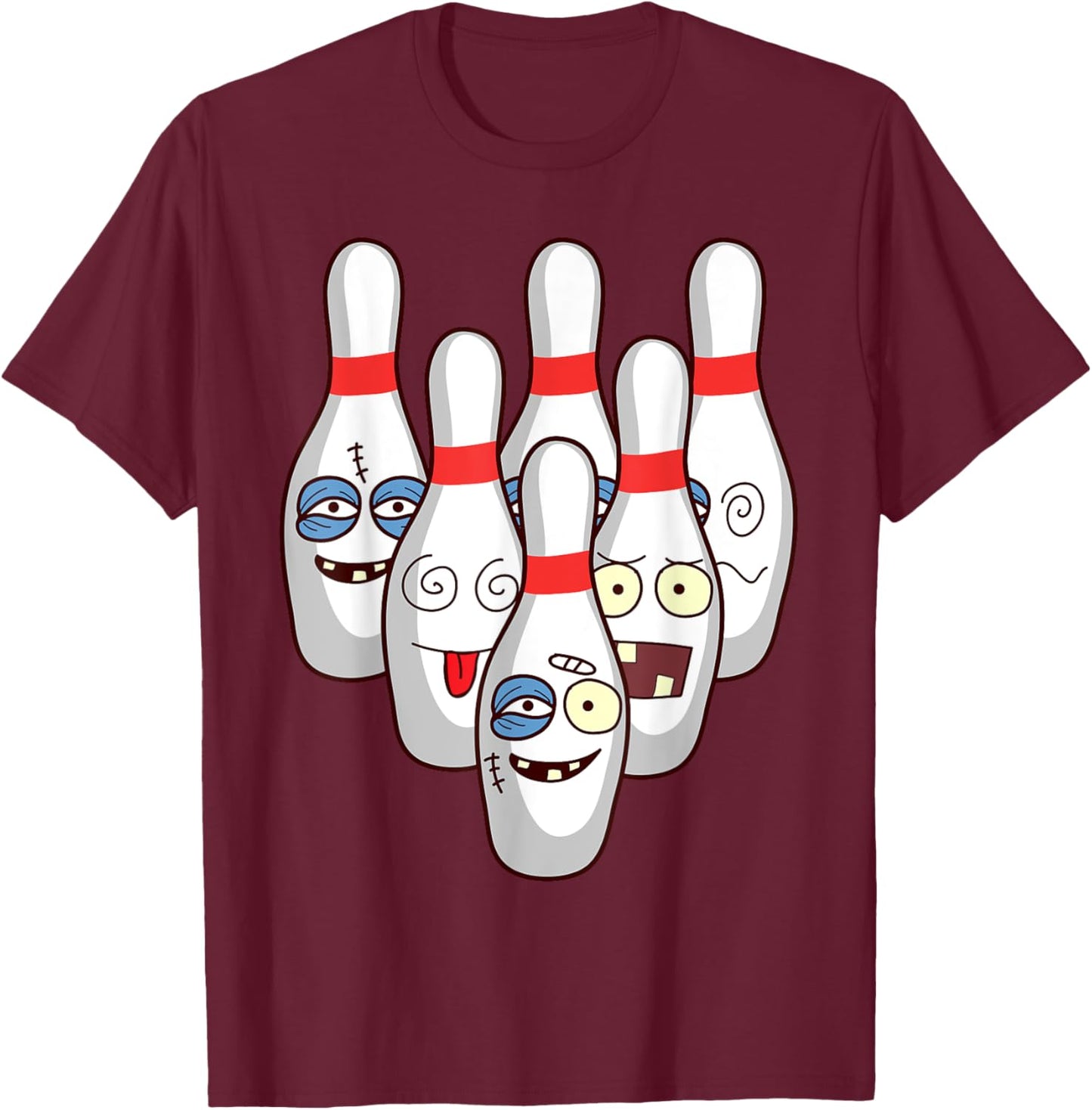 Cool Bowling Art Women Boys Kid Bowling Lover Bowler T-Shirt - T-Shirt | Maroon