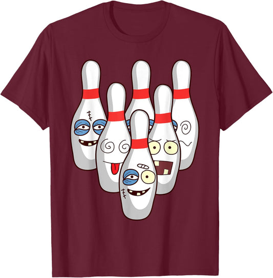 Cool Bowling Art Women Boys Kid Bowling Lover Bowler T-Shirt - T-Shirt | Maroon