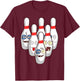 Cool Bowling Art Women Boys Kid Bowling Lover Bowler T-Shirt - T-Shirt | Maroon